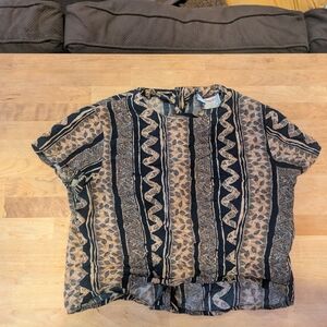 Vintage Leaf Reversible Patterned Blouse